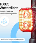 dyken fietsverlichting is IPX65 waterdicht.